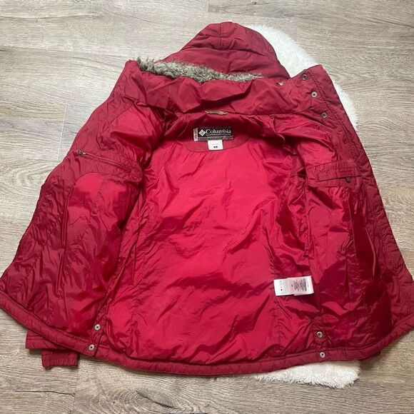 Columbia XCO Down Feather Puffer Jacket Red Winter Quilted Size Small - Picture 7 of 14